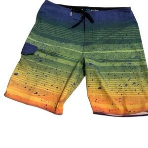 Salt Life Green and Blue‎ Board Shorts Vibrant Swimwear